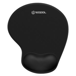 Soqool Ergonomic Mouse Pad with Gel Wrist Support - Non-Slip Base - Black- NWT